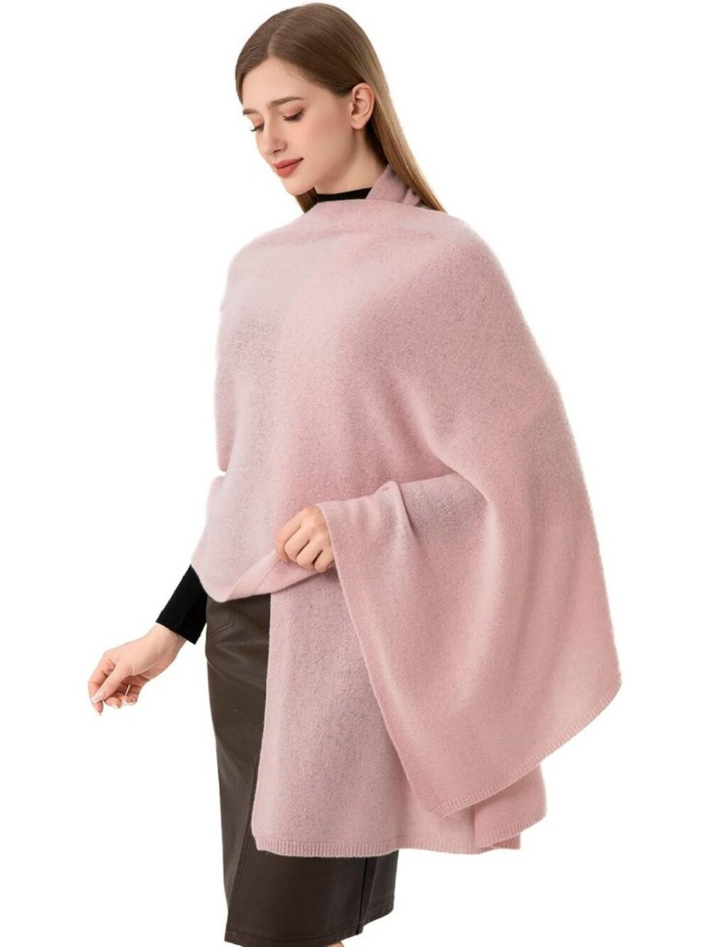 Cozy Cashmere Wrap Scarf for Women | Soft Knitted Stole & Travel Blanket 87x28